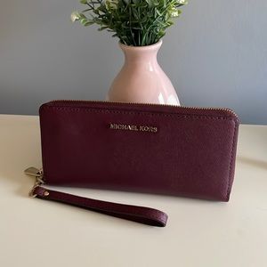 Maroon Michael Kors Wristlet